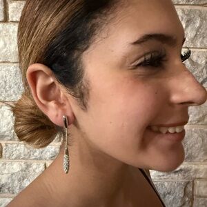 Swarovski Silver Crystal Teardrop Dangle Earrings